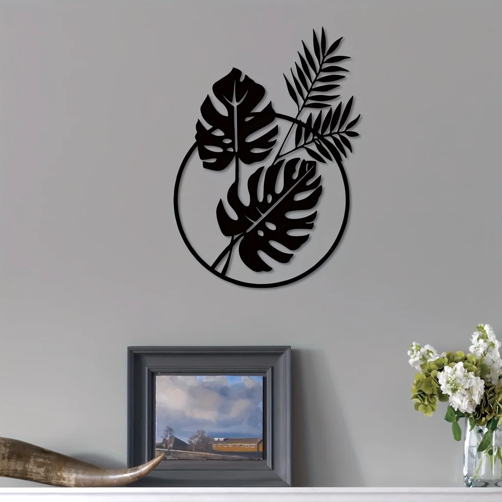 Interior Design Modern - Cifbwy-نحت جدار معدني من أوراق النخيل