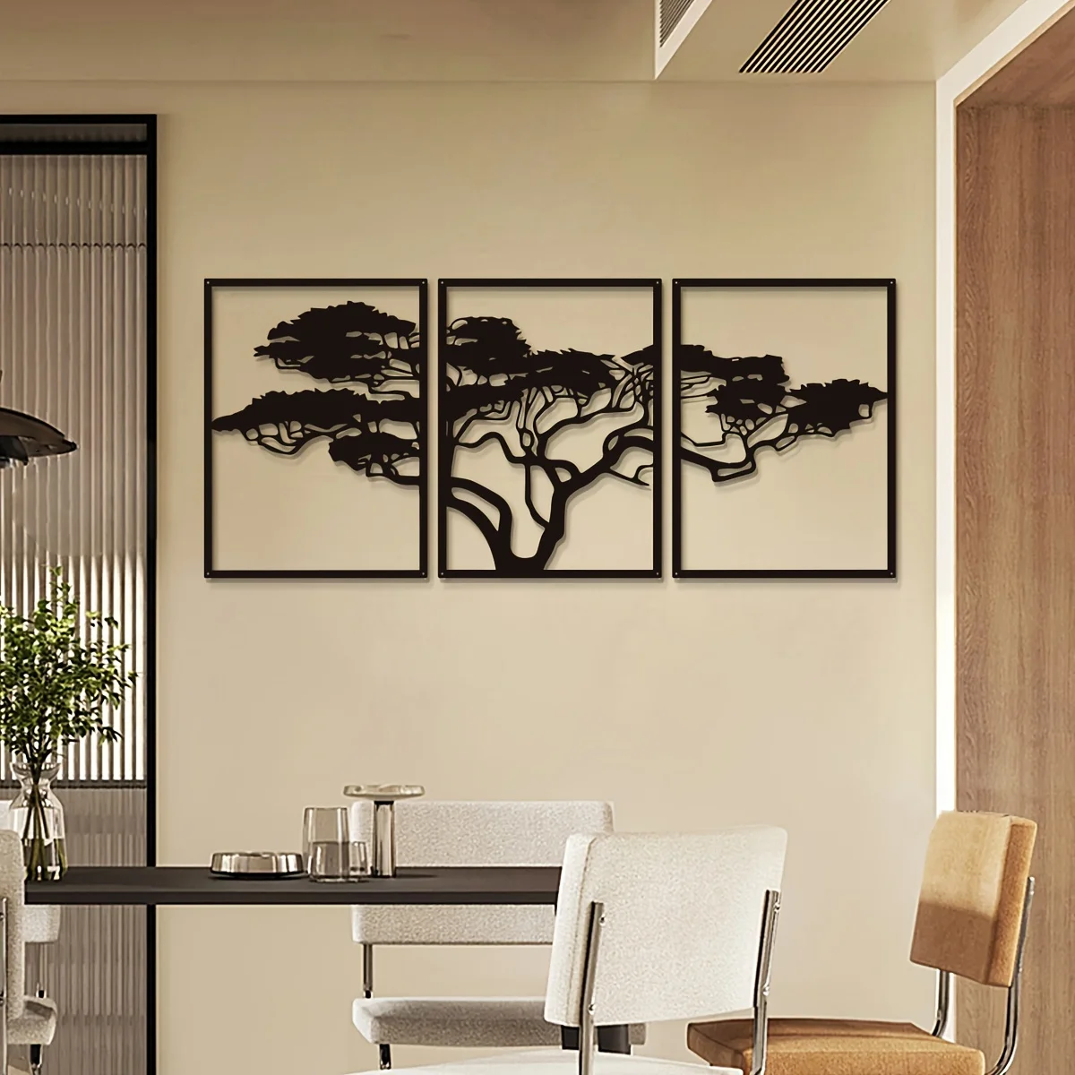 3 قطعة جدار معدني أسود ديكور ف - مراجعة Interior Design Modern وسعره