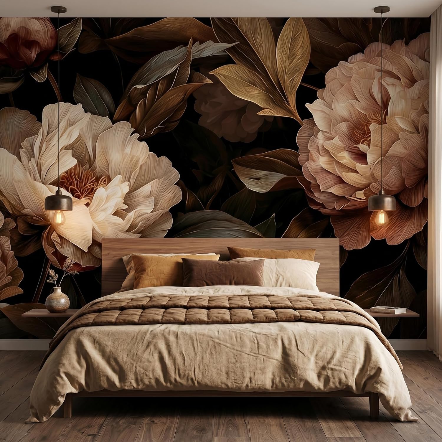 لوحة جدارية أنيقة بنقش زهور ال - مراجعة Interior Design Home Decor وسعره