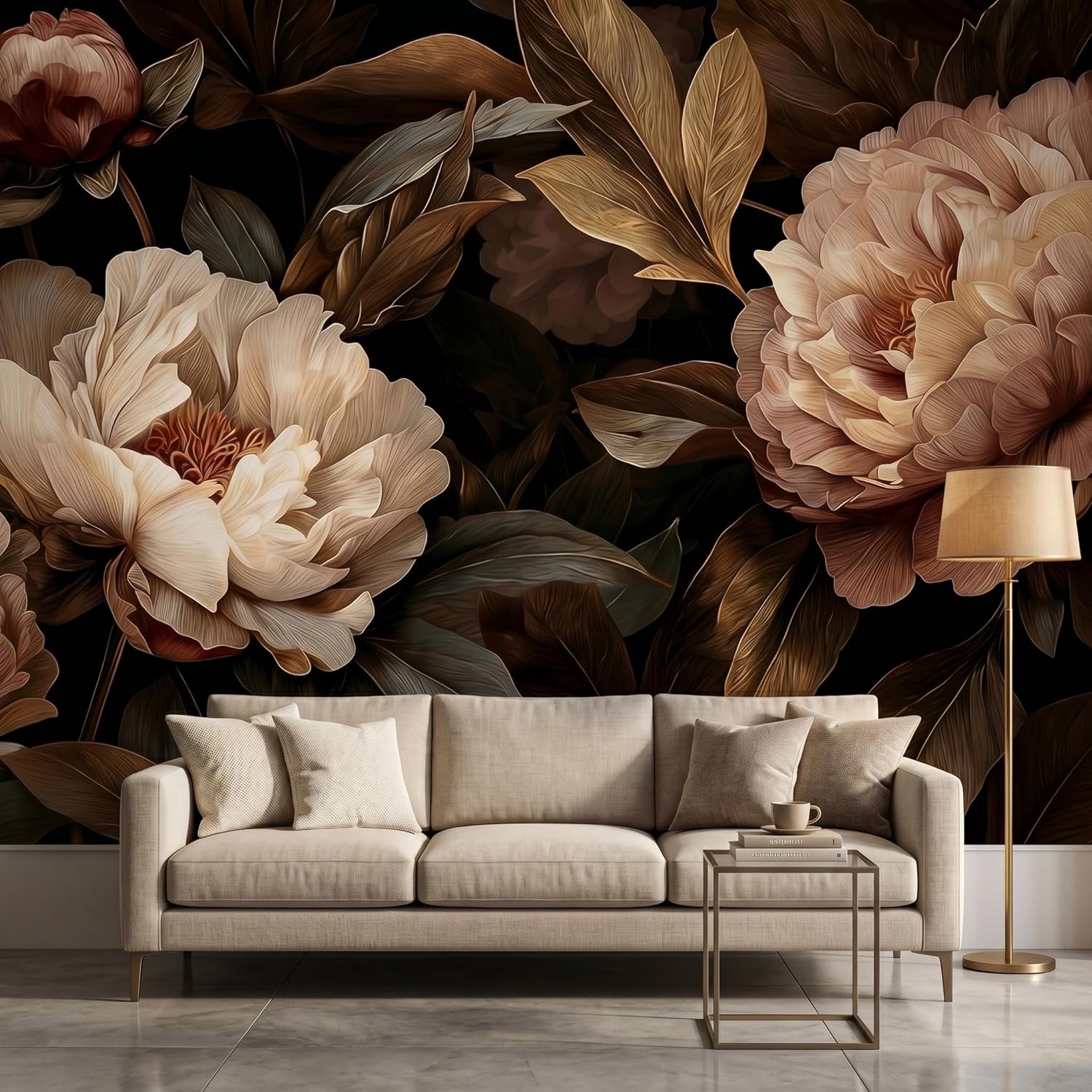 لوحة جدارية أنيقة بنقش زهور ال - مراجعة Interior Design Home Decor وسعره