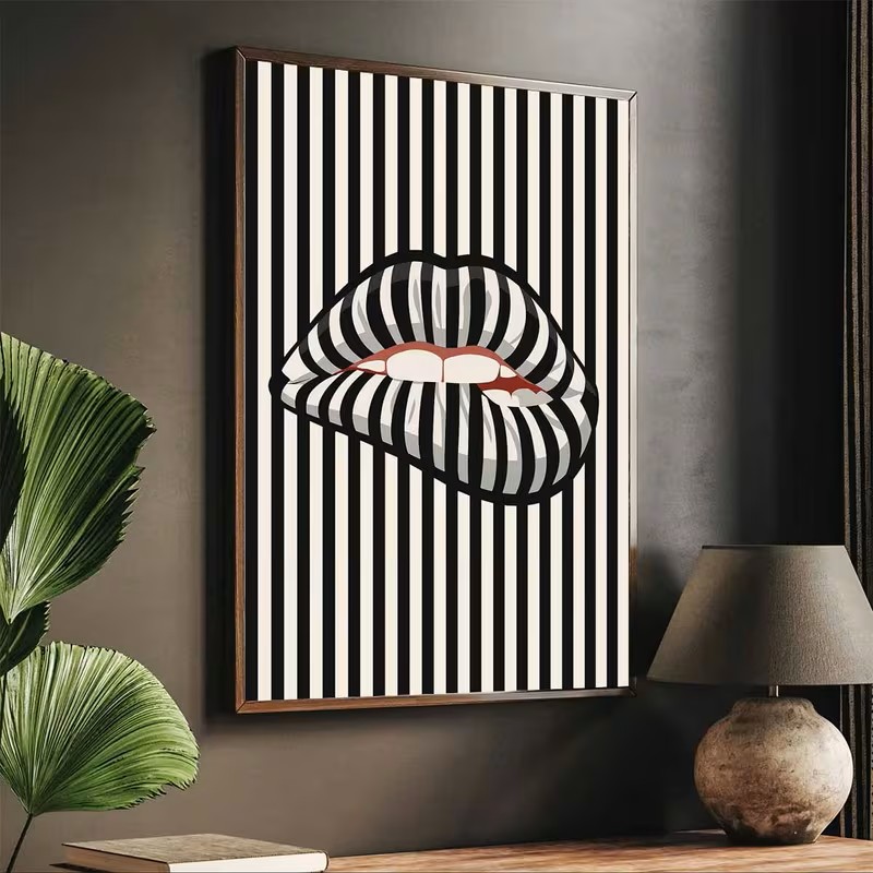 ملصق فني بسيط وتجريدي مخطط على - مراجعة Interior Design Home Decor وسعره